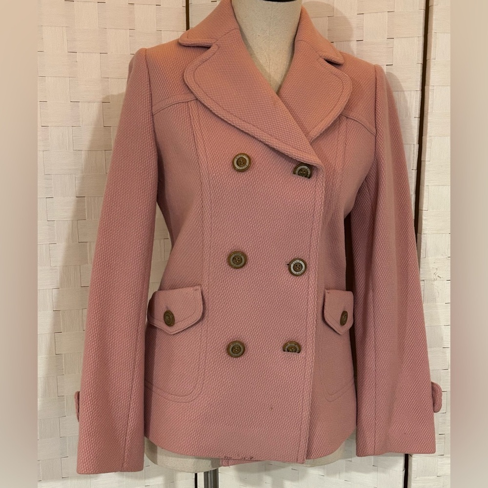 Elegant Pink Double Breasted Coat Blazer Jacket Size Small - Picture 3 of 12